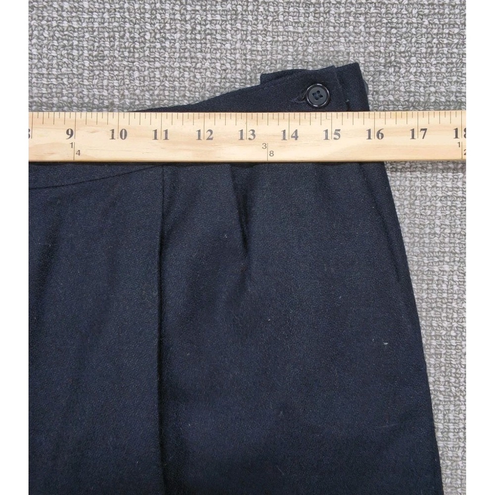 Vtg Womens Pendleton 100% Virgin Wool Pleated Trousers Black Pants Made in USA - Picture 3 of 7